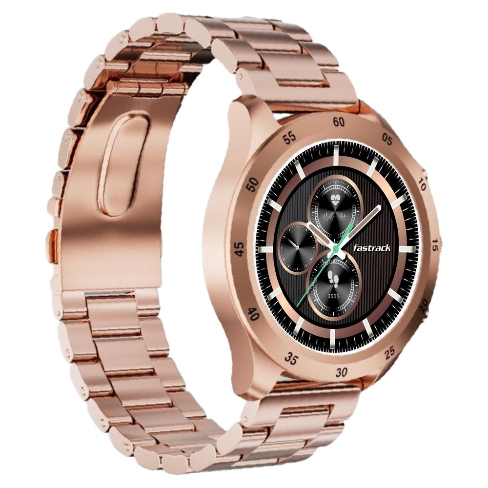 Fastrack Magnus FX2 Unisex Smart Watch With Rose Gold Metal Strap