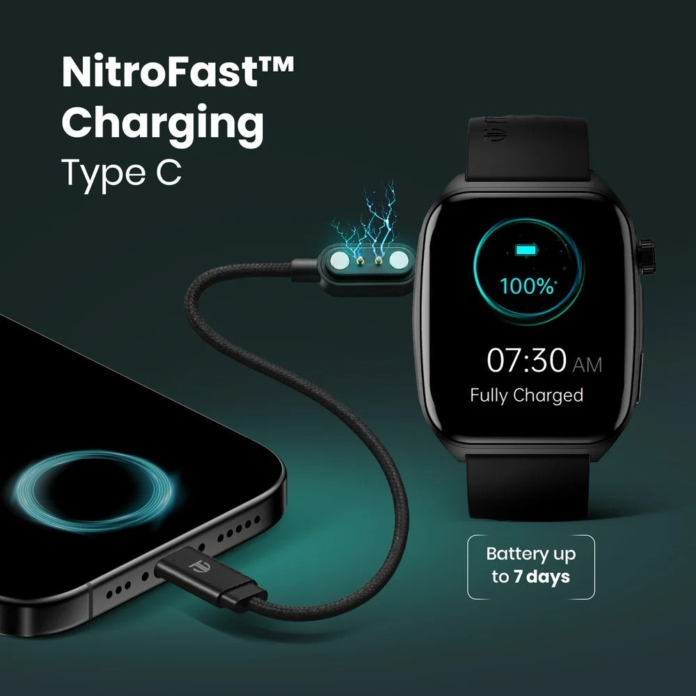 Titan Smart 4.0 Smartwatch with 1.93" AMOLED Display, Infinite AI Watch Faces, Smart Hydration, QR Hub HRM, SpO2