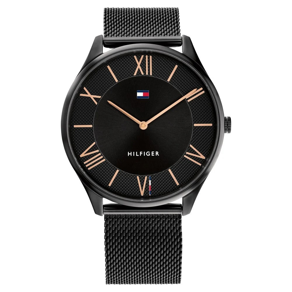 Tommy Hilfiger Black Dial Black Stainless Steel Strap Watch for Men