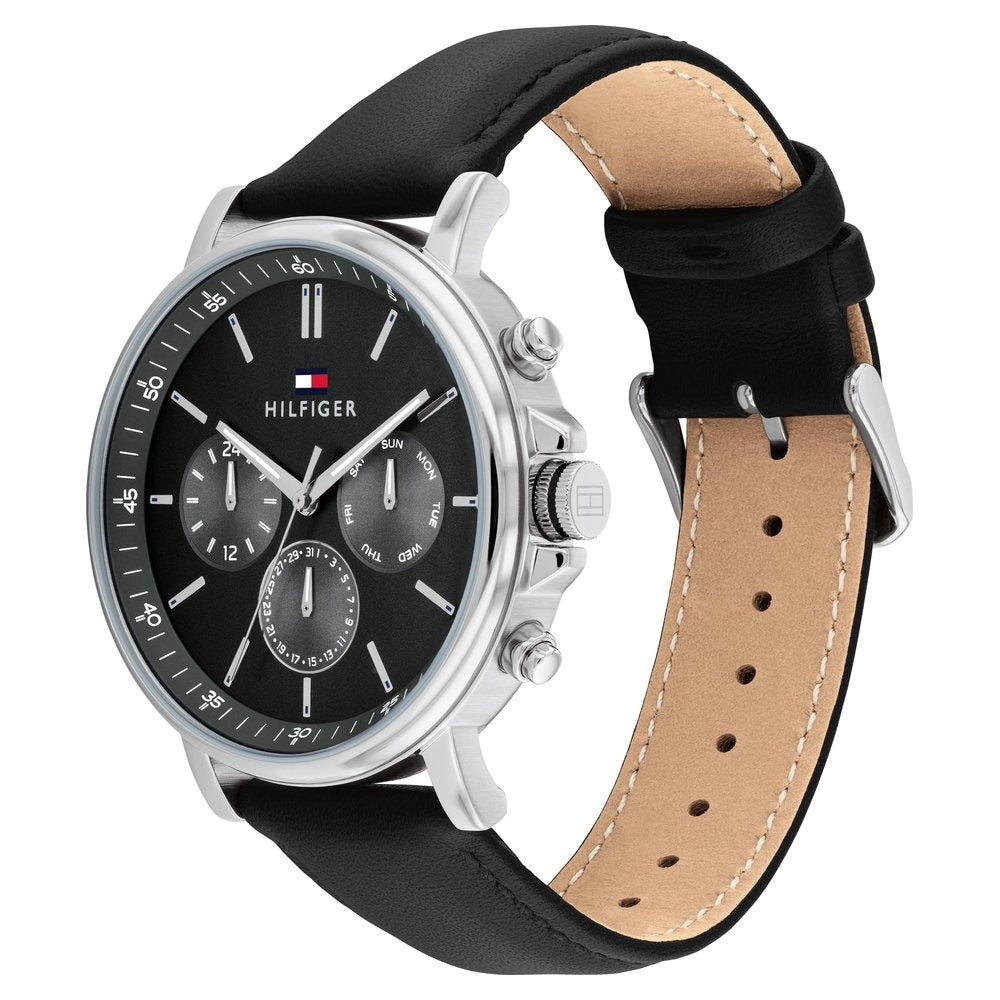 Tommy Hilfiger Quartz Multifunction Grey Leather Strap for Men