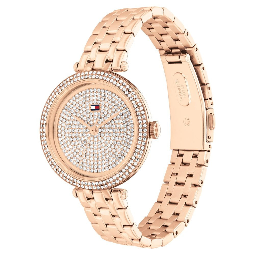 Tommy Hilfiger Analog Rose Gold Dial Rose Gold Color Stainless Steel Strap Watch For Women