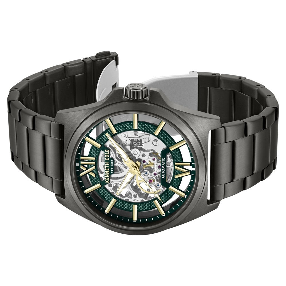 Kenneth Cole Automatic With Self Winding Automatic With Self Winding Green Dial Stainless Steel Strap Watch For Men