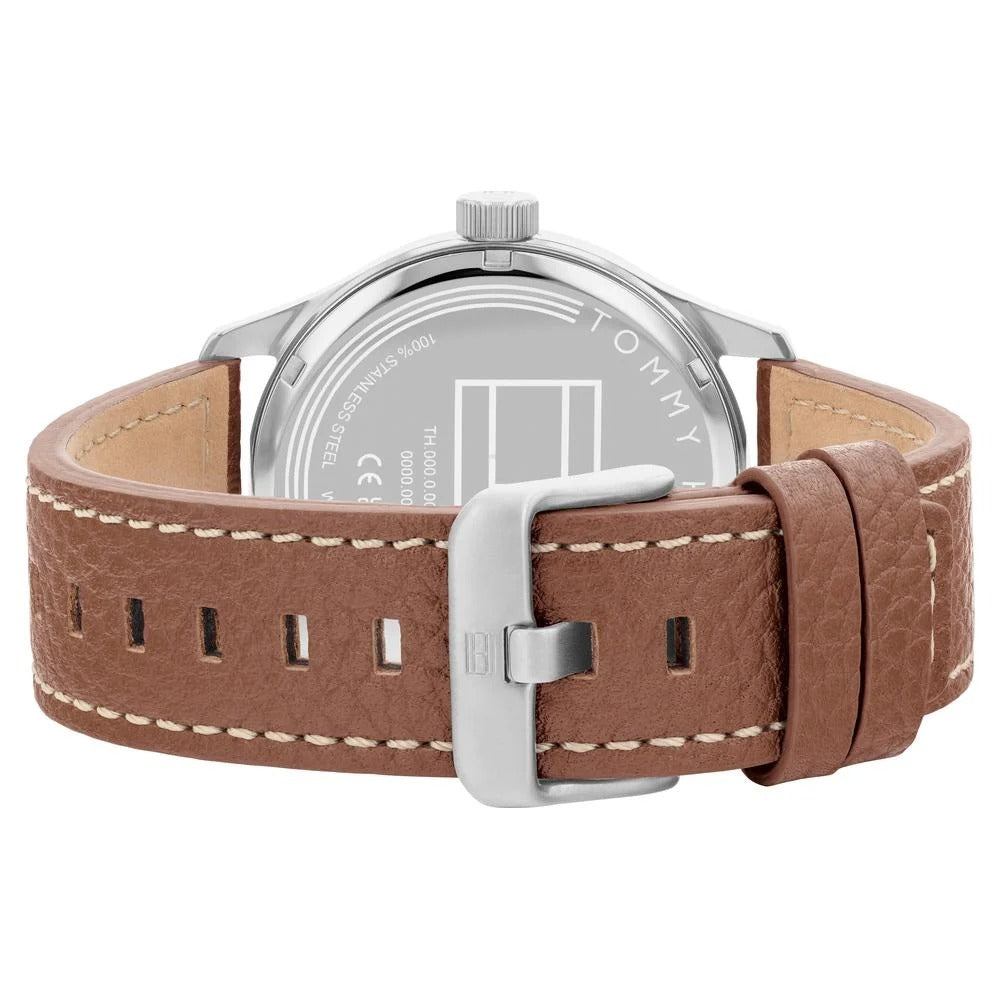 Tommy Hilfiger Quartz Analog with Date Blue dial Leather Strap Watch for Men