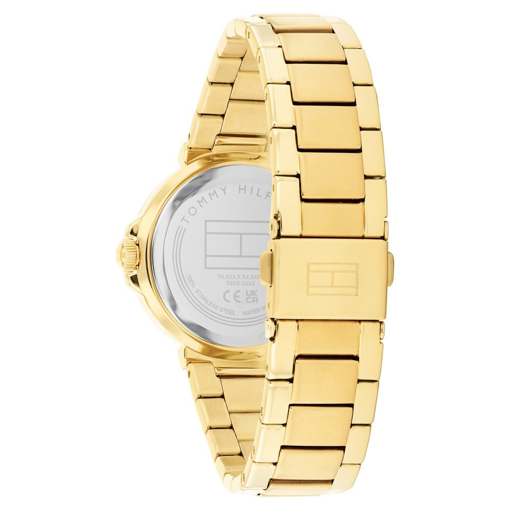Tommy Hilfiger Quartz Analog Pink Dial Golden Stainless Steel Strap Watch For Women