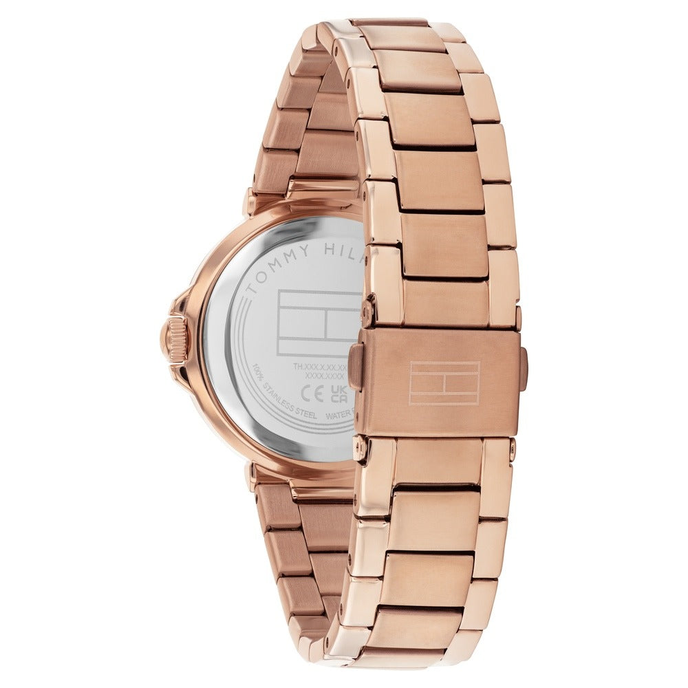 Tommy Hilfiger Quartz Analog Black Dial Golden Stainless Steel Strap Watch For Women