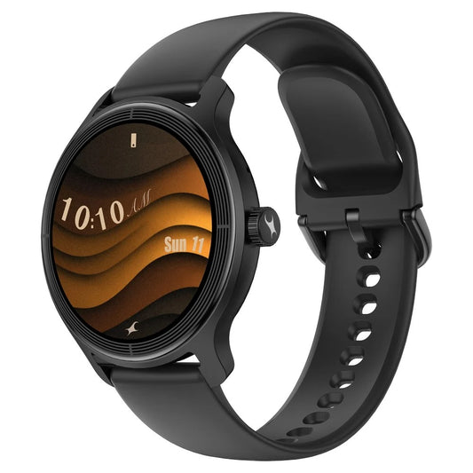 Fastrack Sleek Smartwatch 1.32" inch AMOLED Display, Sleek Design, Functional Crown, QR Hub, 24/7 Health Suite