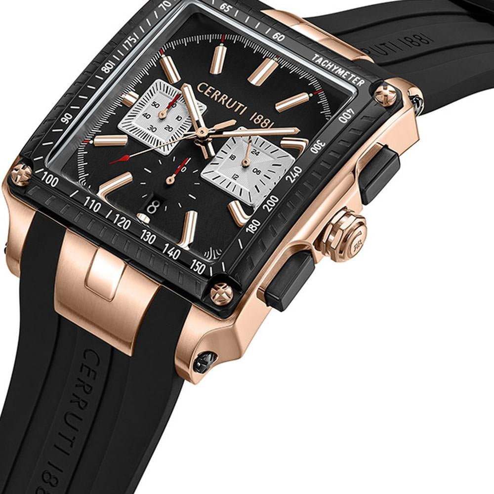Cerruti 1881 Quartz Chronograph Black Dial Stainless Steel Strap Watch for Men