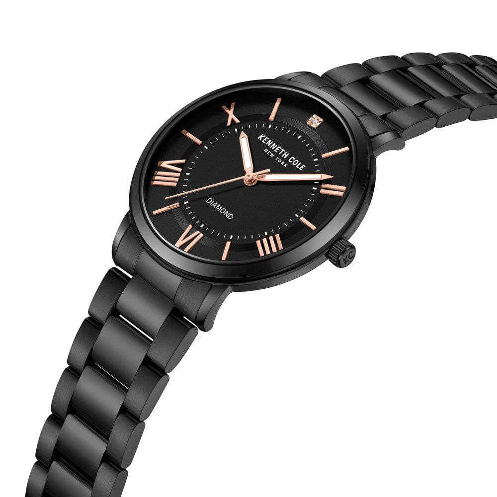 Kenneth Cole Quartz Analog Black Dial Stainless Steel Strap Watch for Couple