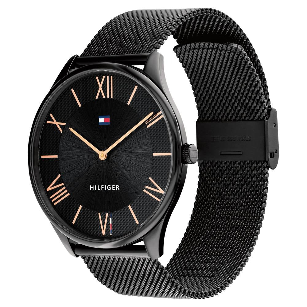 Tommy Hilfiger Black Dial Black Stainless Steel Strap Watch for Men