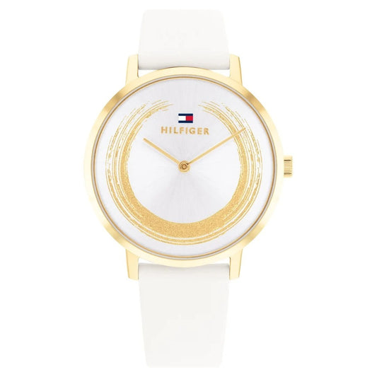 Tommy Hilfiger Quartz Multifunction Silver Dial Leather Strap Watch for Women