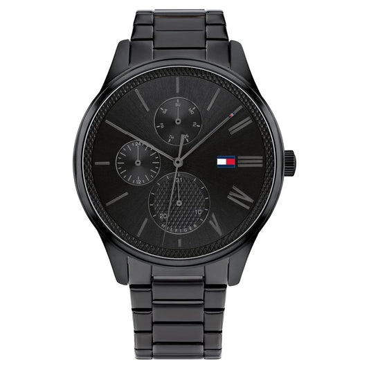 Tommy Hilfiger Multifunction Black Dial Stainless Steel Strap Watch For Men