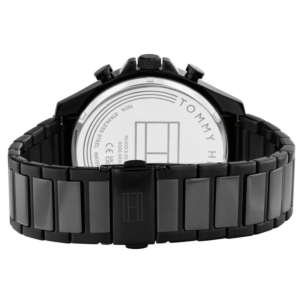 Tommy Hilfiger Multifunction Black Round Dial Black Stainless Steel Strap Watch For Men