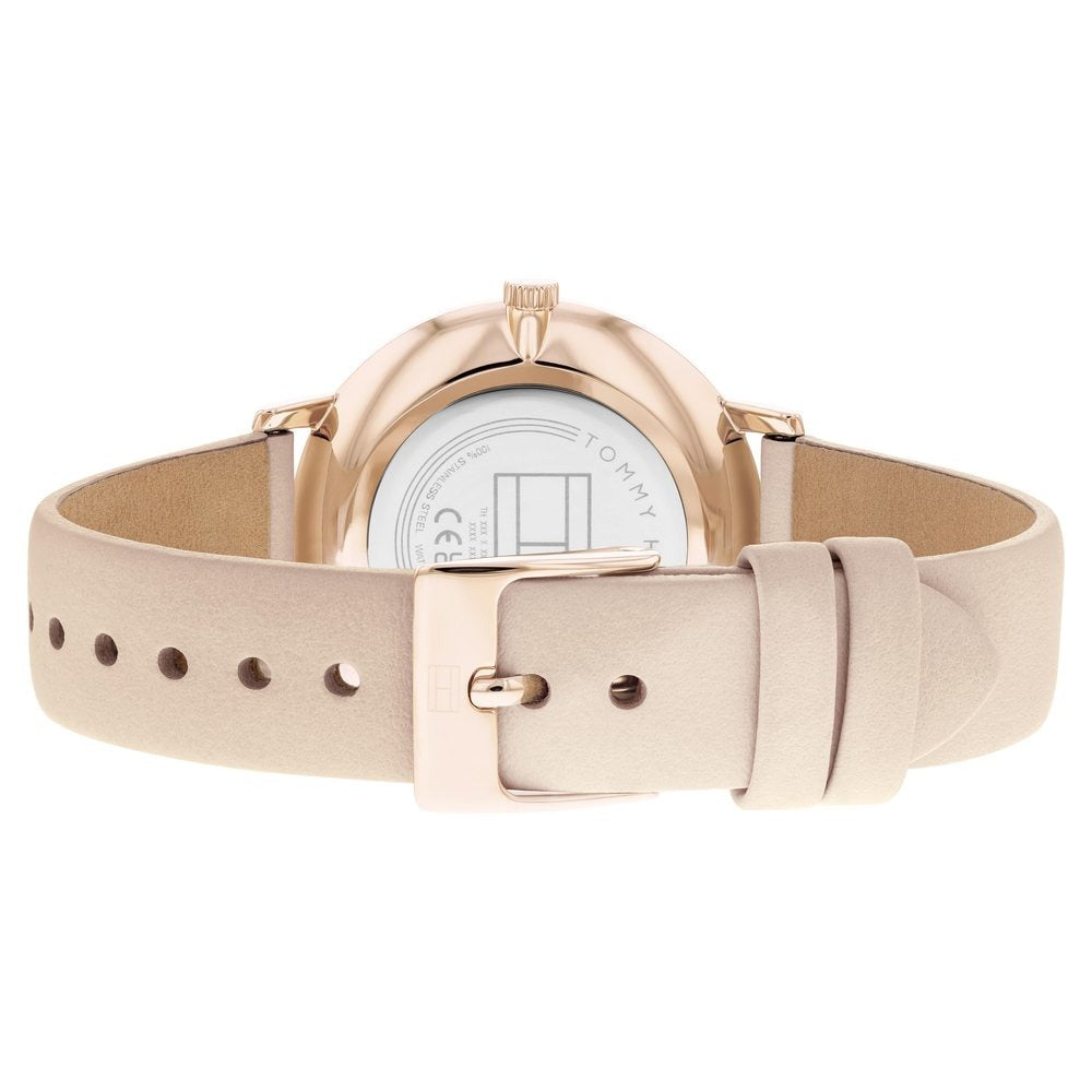 Tommy Hilfiger Quartz Multifunction Rose Gold Dial Leather Strap Watch for Women