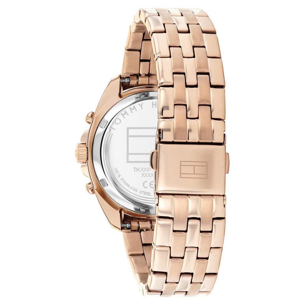 Tommy Hilfiger Quartz Multifunction Golden Dial Golden Stainless Steel Strap Watch For Men