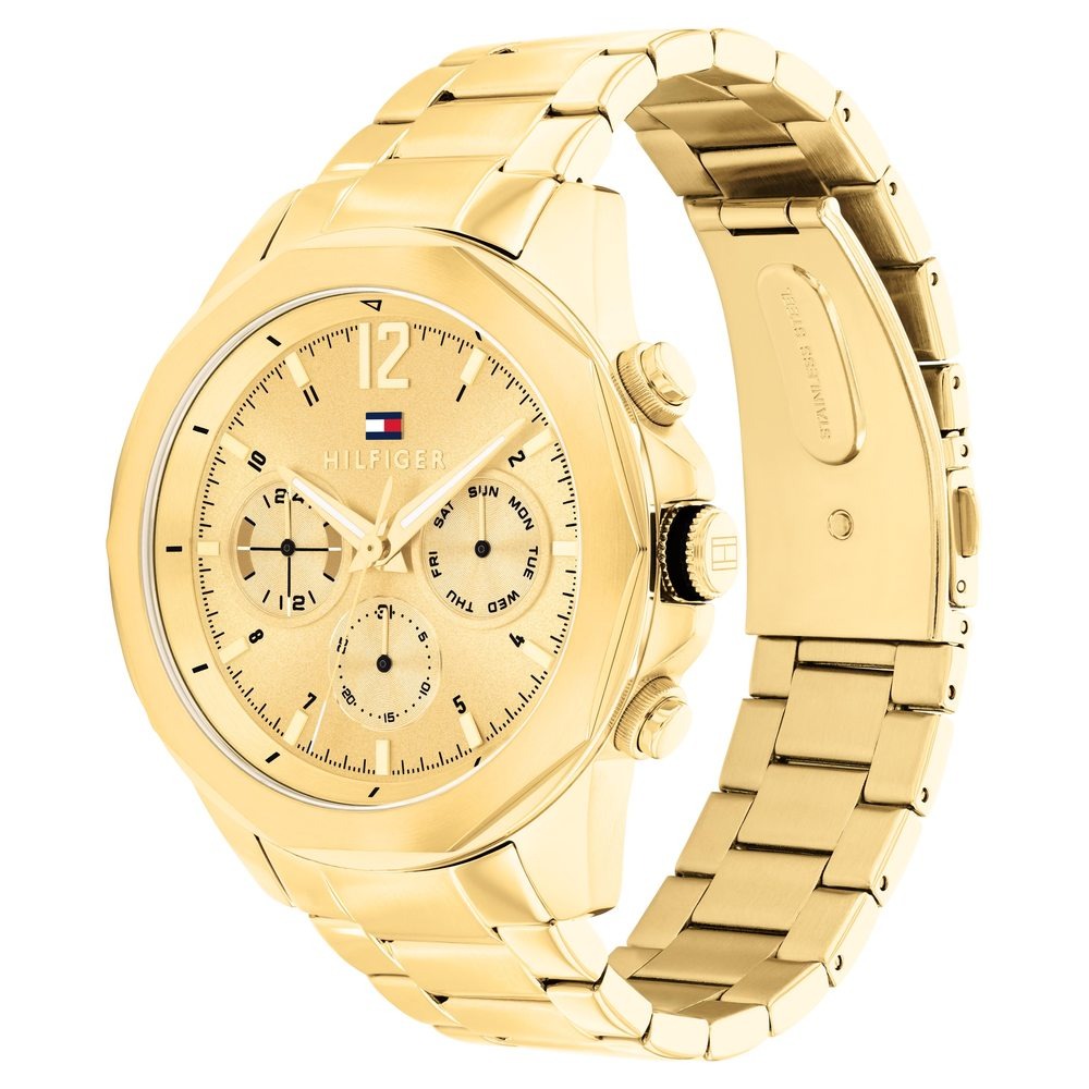 Tommy Hilfiger Gold Dial Golden Stainless Steel Strap Watch for Men