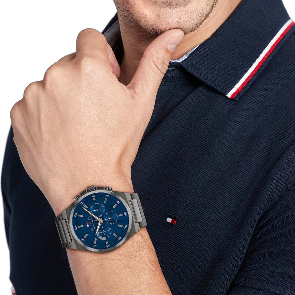 Tommy Hilfiger Quartz Multifunction Blue dial Stainless Steel Strap Watch for Men