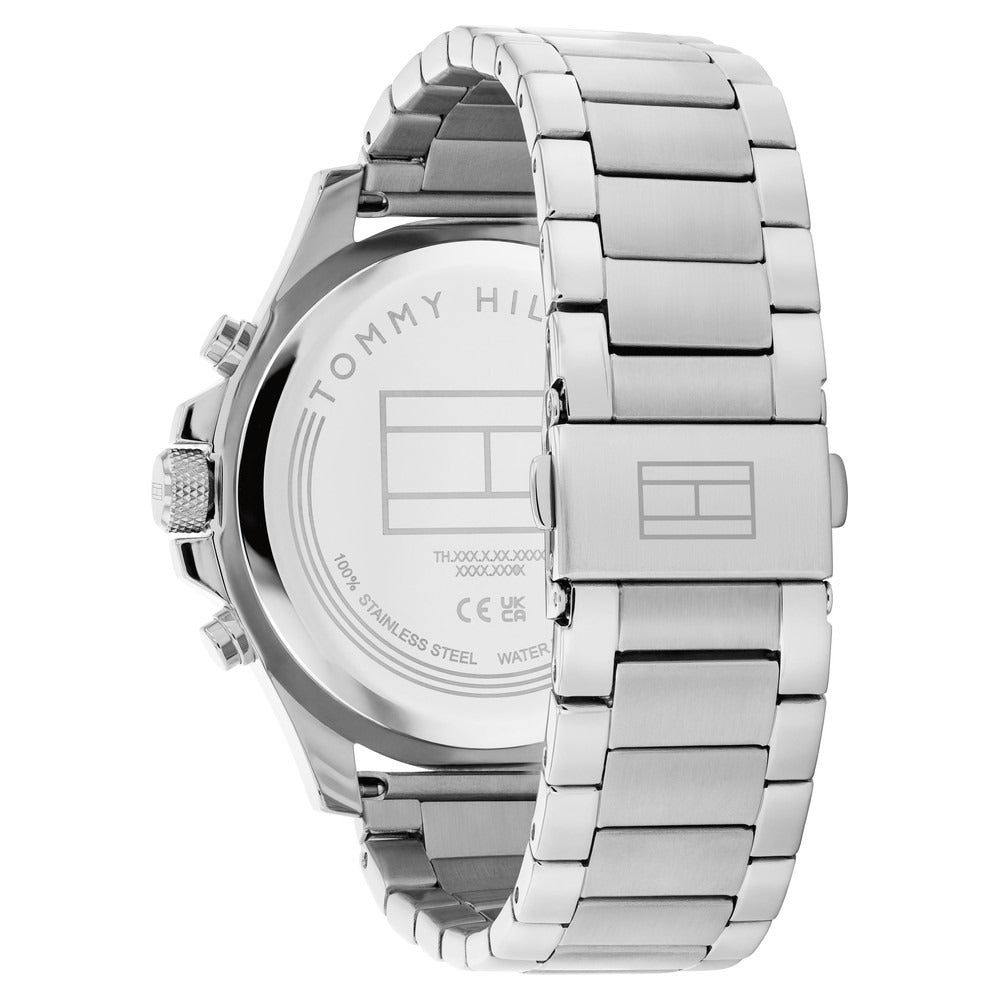 Tommy Hilfiger Quartz Multifunction Black Dial Silver Stainless Steel Strap Watch for Men