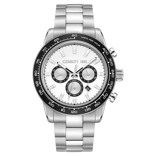 Cerruti 1881 Quartz Chronograph White Dial Stainless Steel Strap Watch for Men