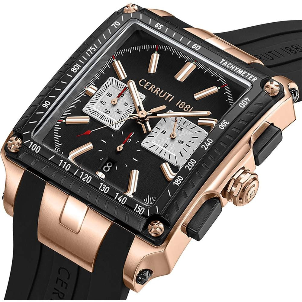 Cerruti 1881 Quartz Chronograph Black Dial Stainless Steel Strap Watch for Men