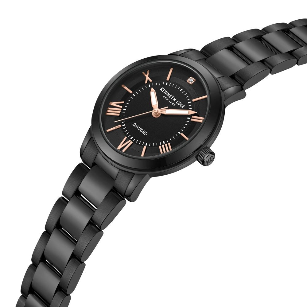 Kenneth Cole Quartz Analog Black Dial Stainless Steel Strap Watch for Couple