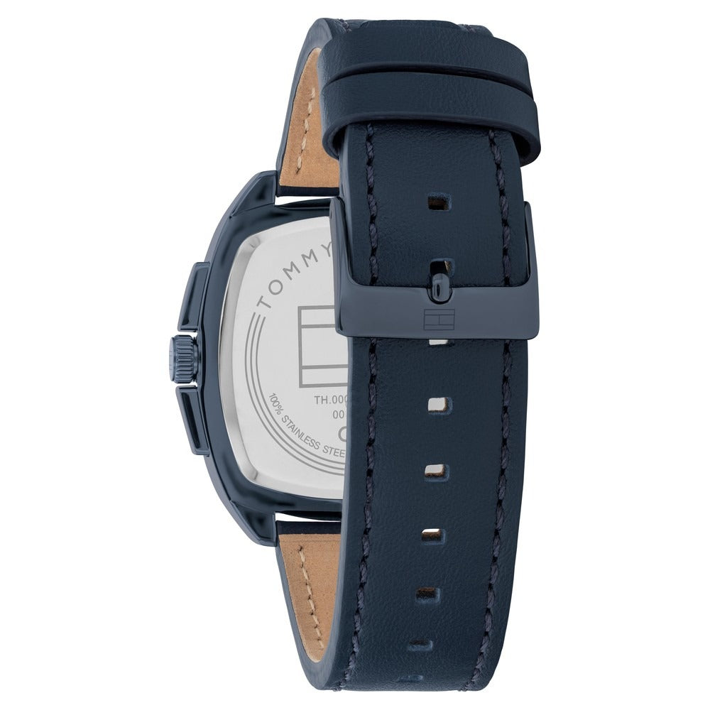 Tommy Hilfiger Quartz Multifunction Blue Dial Blue Leather Strap Watch for Men