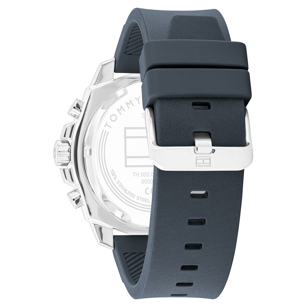Tommy Hilfiger Quartz Multifunction Blue Dial Blue Silicone Strap Watch For Men