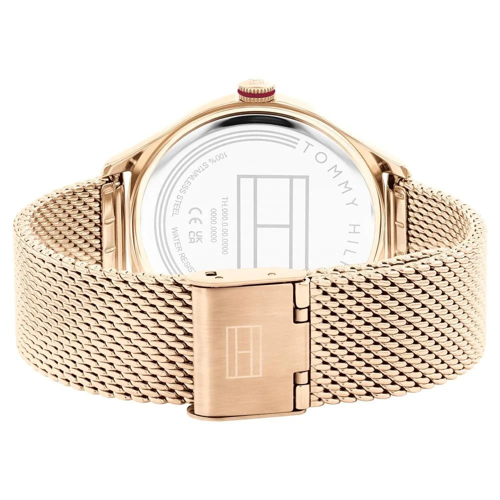 Tommy Hilfiger Multifunction Grey Round Dial Golden Stainless Steel Strap Watch For Women