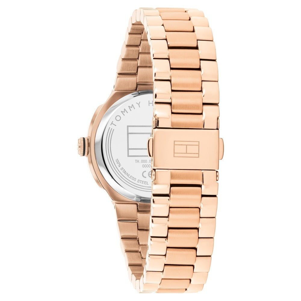 Tommy Hilfiger Quartz Analog Black Dial Rose Gold Stainless Steel Strap Watch For Men
