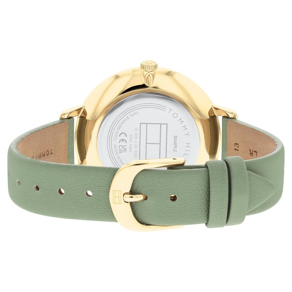 Tommy Hilfiger Quartz Analog Green Dial Leather Strap Watch for Women
