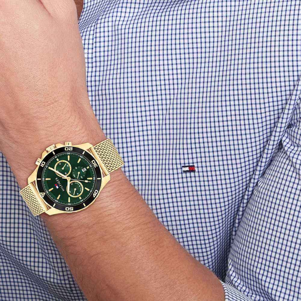 Tommy Hilfiger Quartz Multifunction Green Stainless Steel Strap for Men