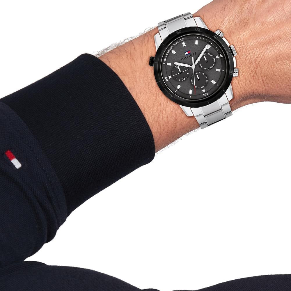 Tommy Hilfiger Quartz Multifunction Grey Stainless Steel Strap for Men
