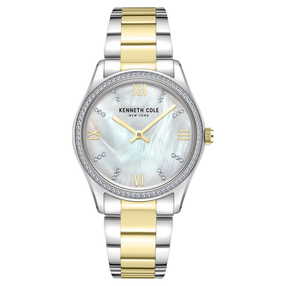 Kenneth Cole Quartz Analog Mother Of Pearl Dial Stainless Steel Strap Watch For Women