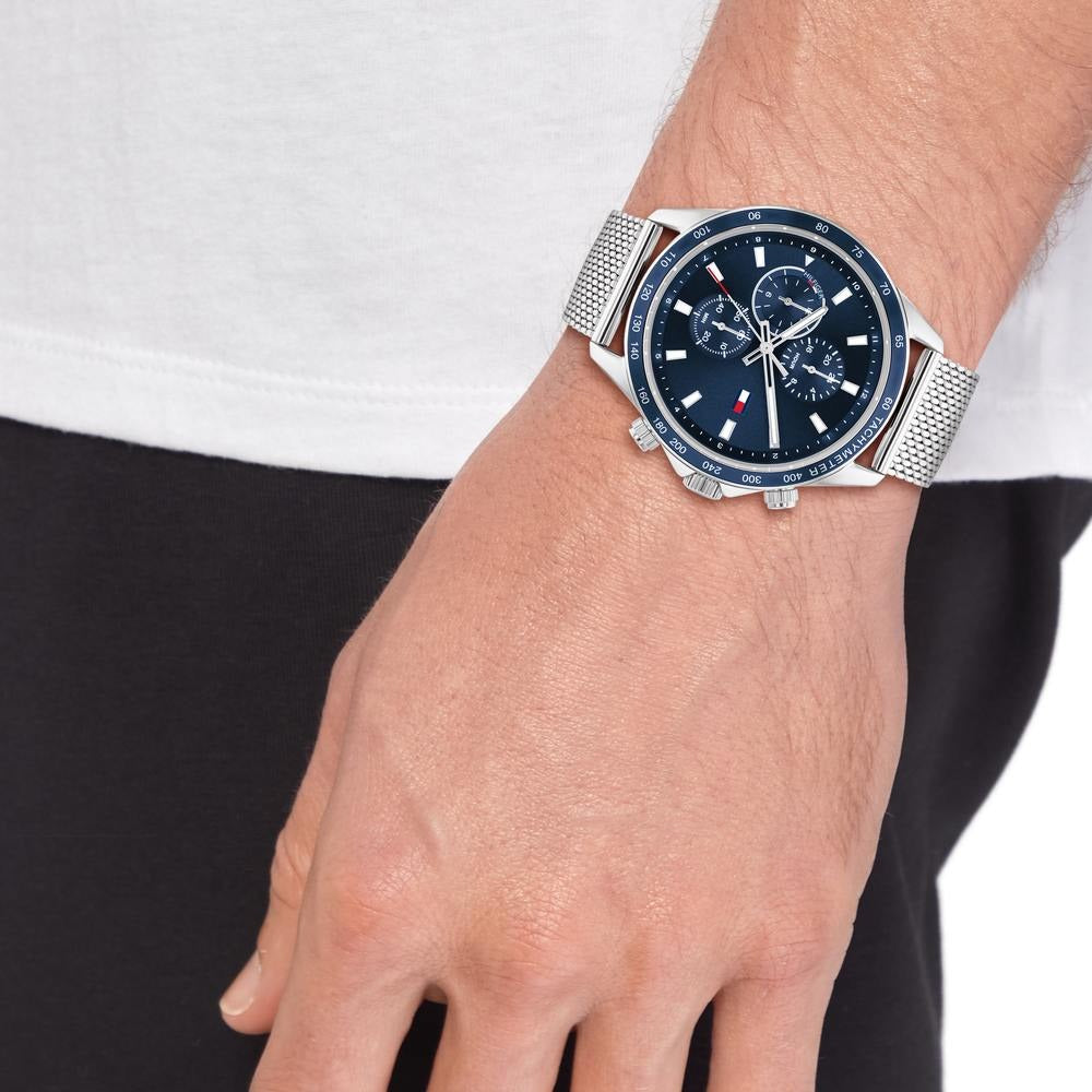 Tommy Hilfiger Quartz Multifunction Blue Dial Stainless Steel Strap Watch for Men