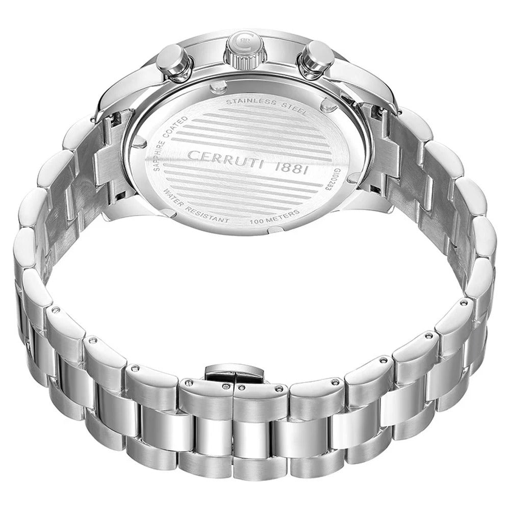 Cerruti 1881 Quartz Chronograph White Dial Stainless Steel Strap Watch for Men