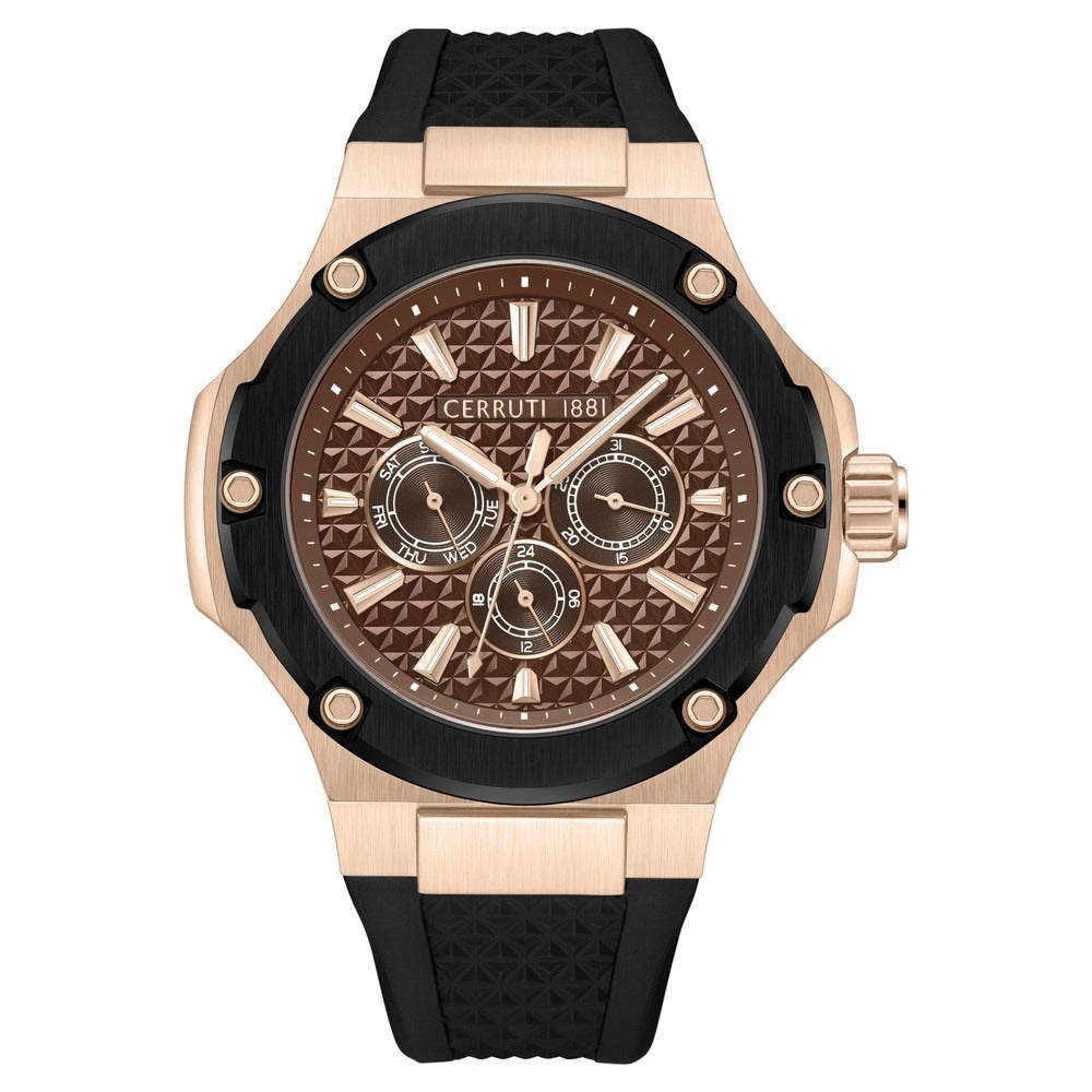 Cerruti 1881 Quartz Multifunction Brown Dial Stainless Steel Strap Watch for Men