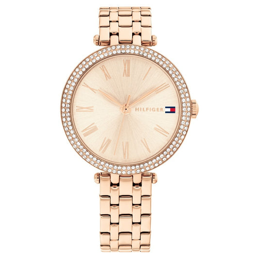 Tommy Hilfiger Quartz Analog Rose Gold Round Dial Rose Gold Stainless Steel Strap Watch For Women