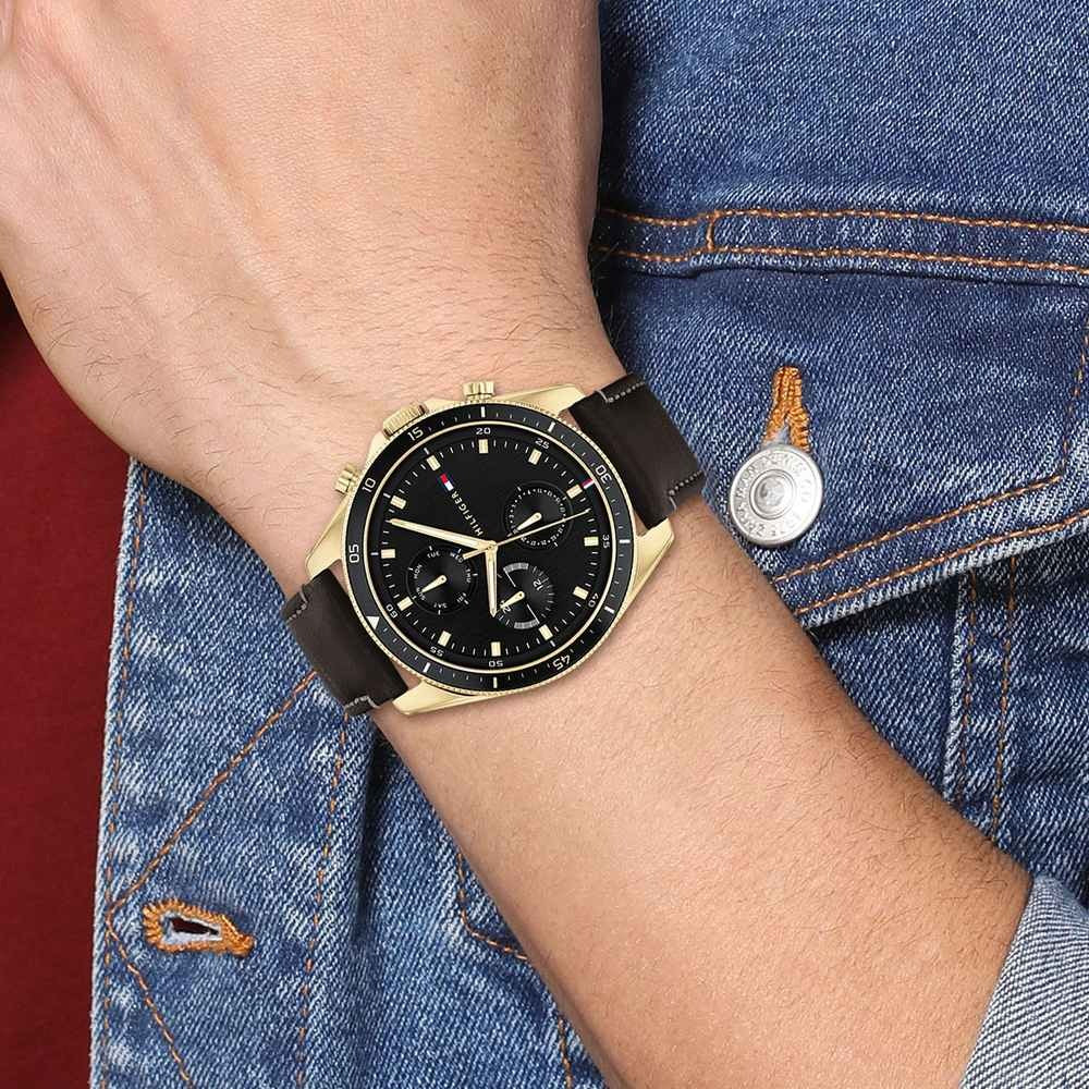 Tommy Hilfiger Black Dial Quartz Multifunction Watch for Men