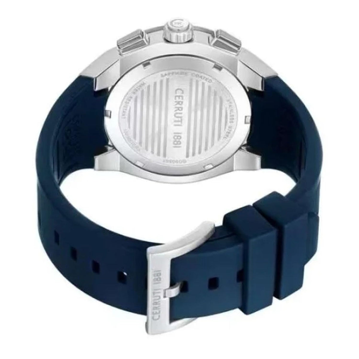 Cerruti FW24 with Chronograph Black Dial Blue Silicon Strap Watch for Men