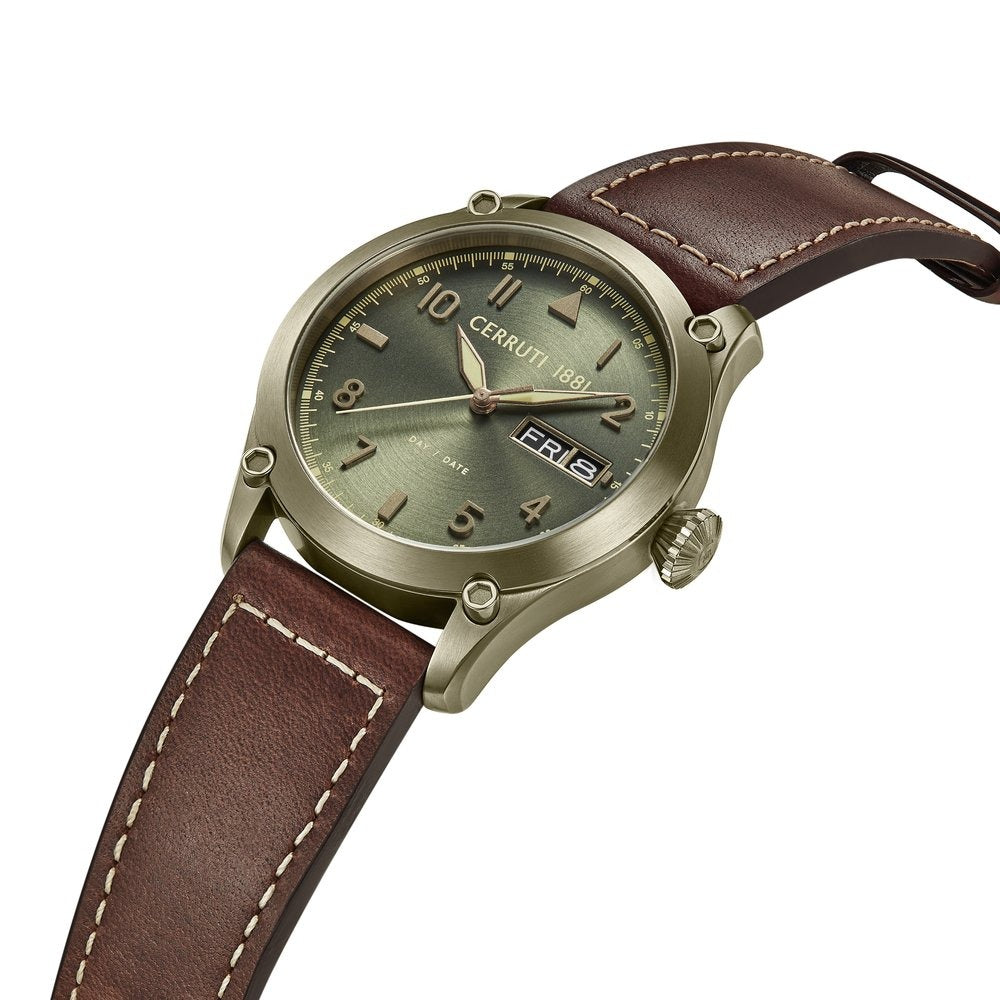 Cerruti 1881 Quartz Analog with Day and Date Grey Dial Stainless Steel Strap Watch for Men