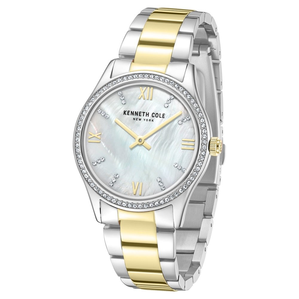 Kenneth Cole Quartz Analog Mother Of Pearl Dial Stainless Steel Strap Watch For Women