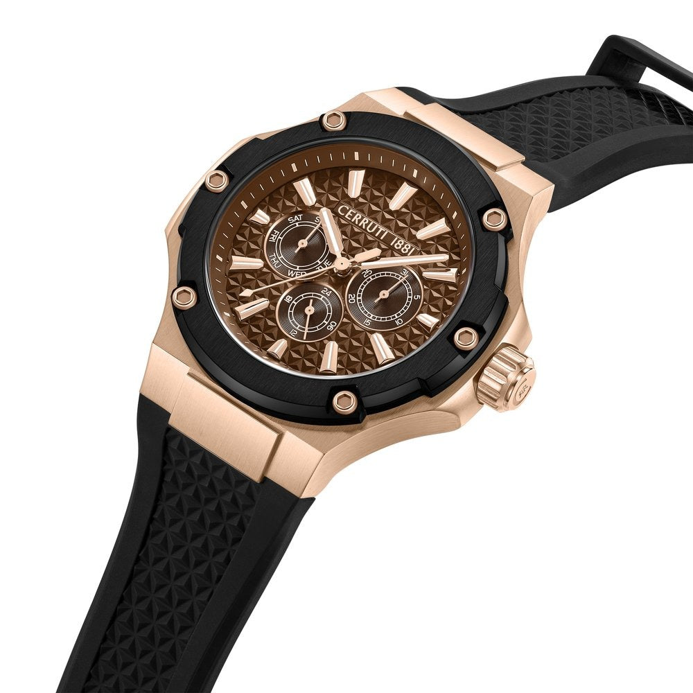 Cerruti 1881 Quartz Multifunction Brown Dial Stainless Steel Strap Watch for Men