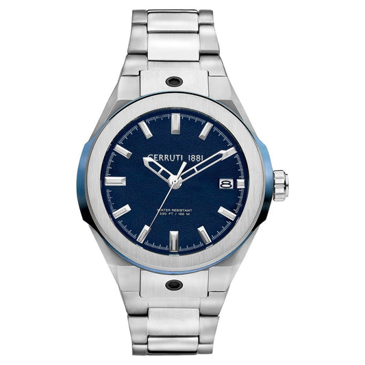 Cerruti 1881 Blue Dial Stainless Steel Strap Watch for Men