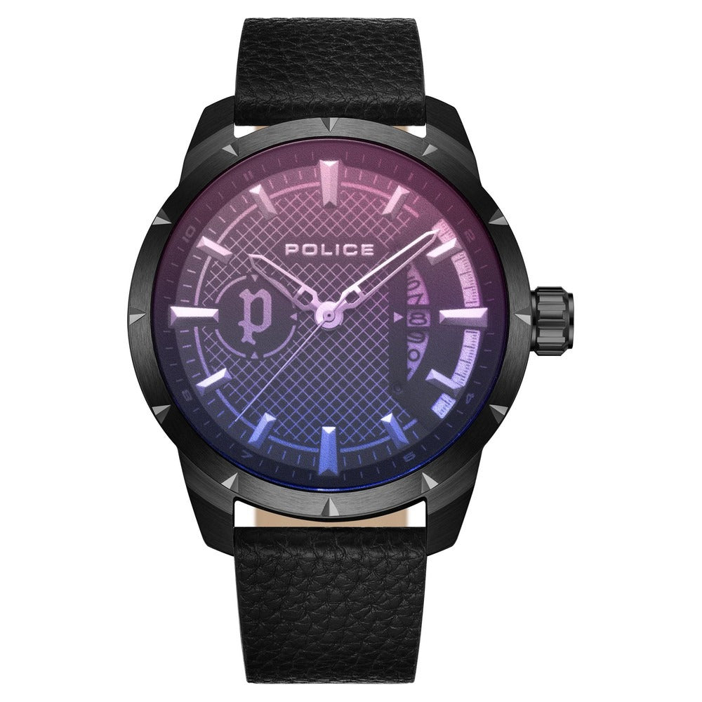 Police Quartz Analog with Date Grey Dial Leather Strap Watch for Men