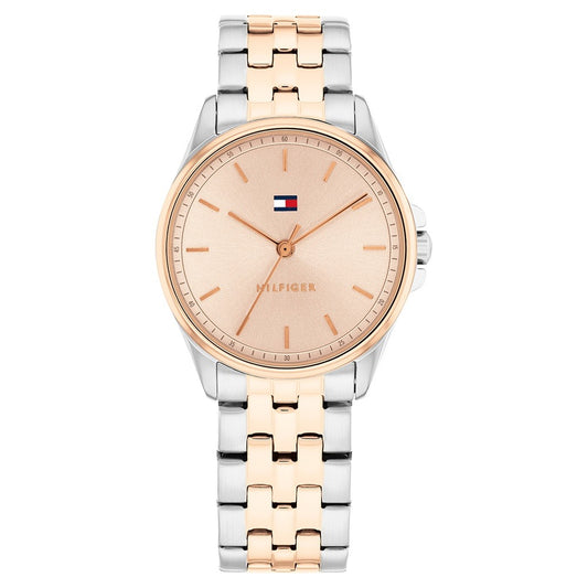 Tommy Hilfiger Quartz Analog Rose Gold Dial Two Toned Stainless Steel Strap Watch For Women