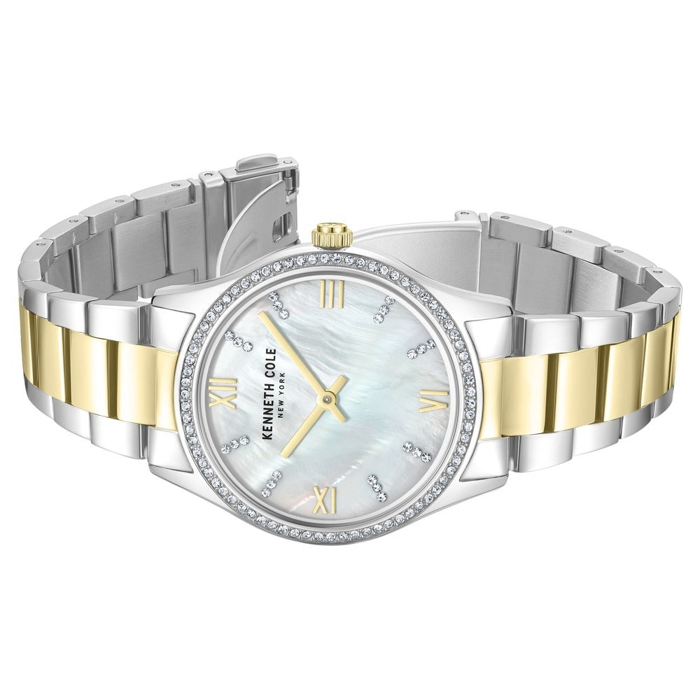Kenneth Cole Quartz Analog Mother Of Pearl Dial Stainless Steel Strap Watch For Women