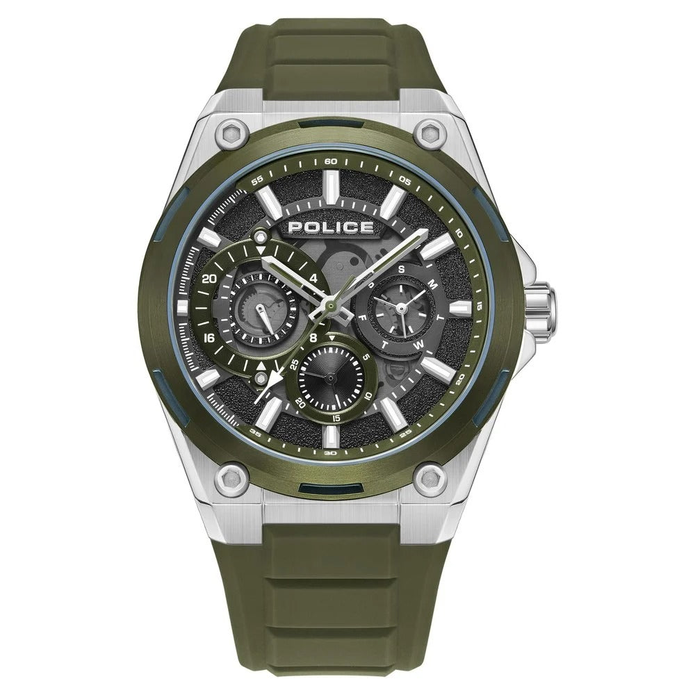 Police Quartz Multifunction Black Silicone Strap for Men