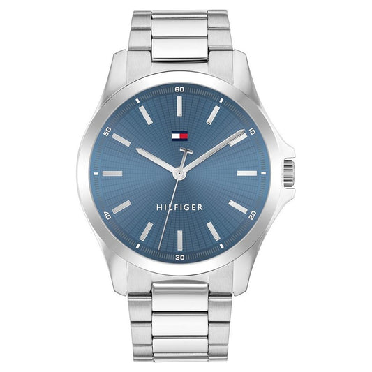 Tommy Hilfiger Quartz Analog Blue Dial Silver Stainless steel Strap Watch For Men