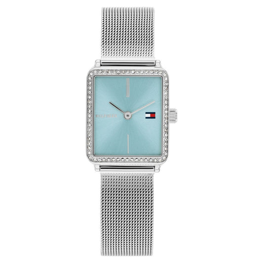 Tommy Hilfiger Quartz Analog Blue Dial Silver Stainless Steel Strap Watch For Women