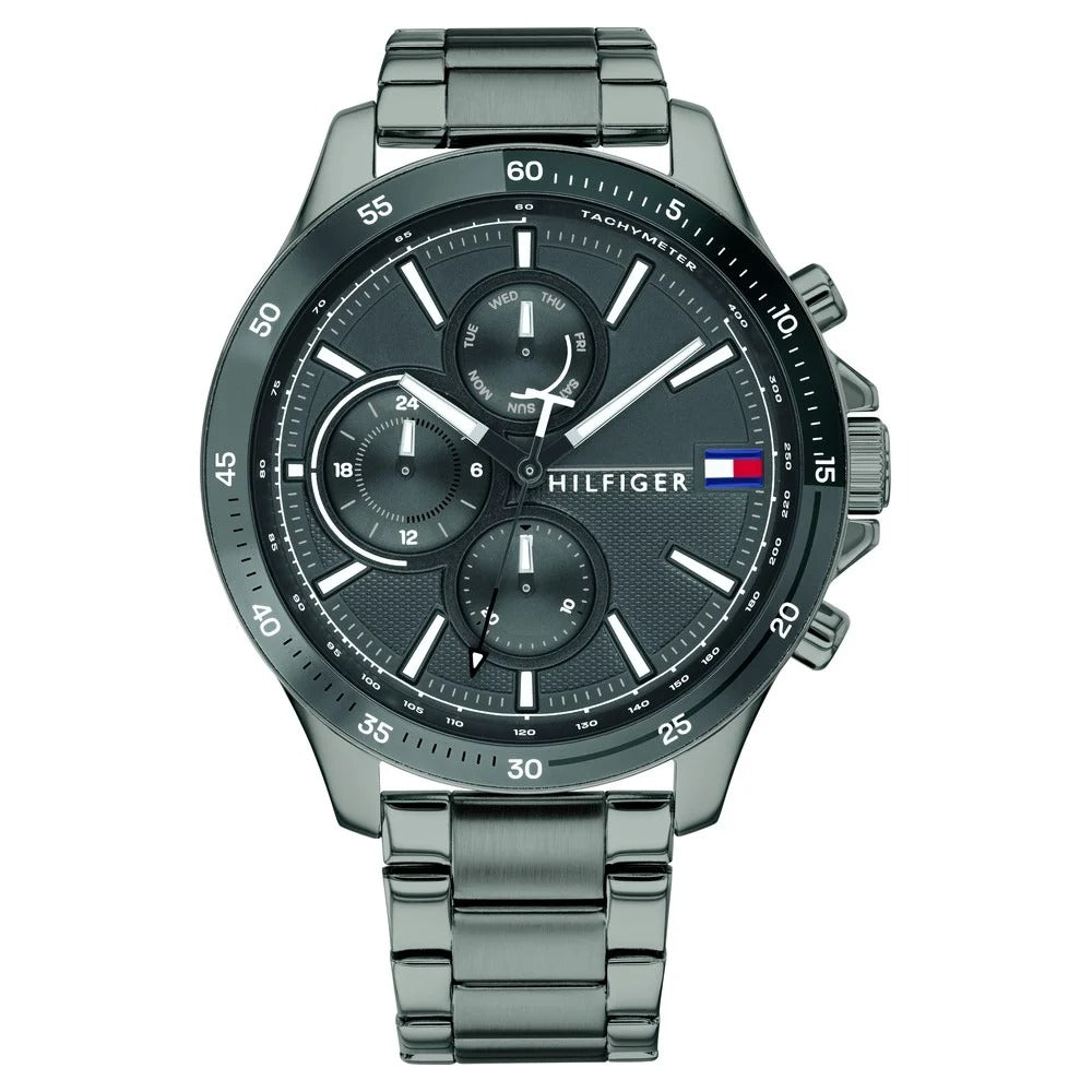 Tommy Hilfiger Quartz Multifunction Grey Dial Stainless Steel Strap Watch for Men