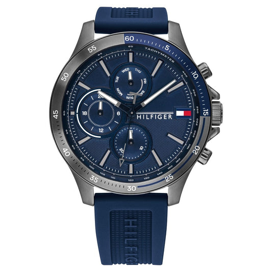 Tommy Hilfiger Quartz Multifunction Blue Dial Silicone Strap Watch for Men